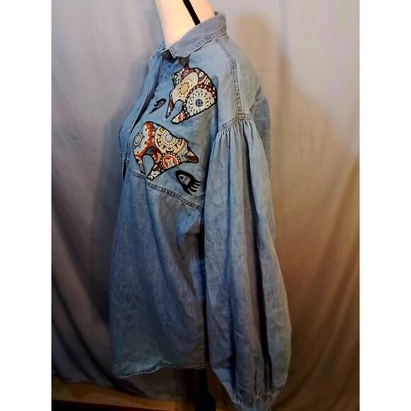 Tianello denim bear shirt - Picture 2 of 7